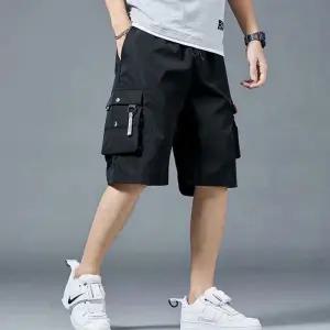 남자린넨반바지 남성밴딩반바지 카고 스트릿스타일 남자쿨반바지 형광반바지