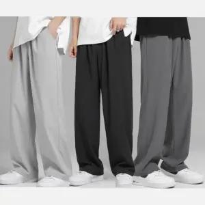 남성데님팬츠 남성바지 허리밴딩 남자통바지 남자면바지 아이스 무지팬츠