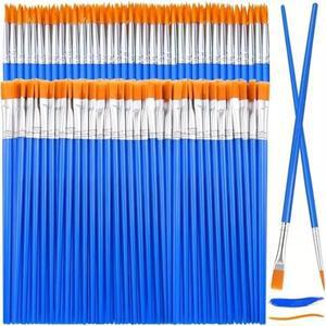 로바식 30pcs 작은 좋은 나일론 머리 세부 플랫 페인트 브러시 그리기 수채화 브러쉬 펜 학생 미술 편지지