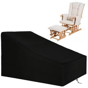 글라이더 흔들의자 커버, 드로스트링이 있는 리클라이너 420D 헤비 듀티 옥스포드 원단, 방수/방진(55*33.5*20 / 41.5, 블랙)