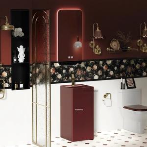 라포식 프랑스 빈티지 세라믹 욕실 세면대 일체형 바닥 설치형 아트 디자이너 받침대 가정용 액세서리