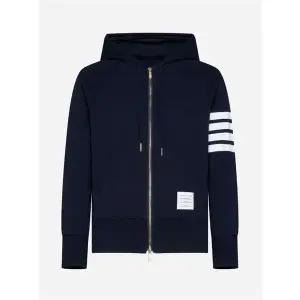 [톰브라운]엔지니어드 사선 완장 코튼 저지 후드 집업 네이비 112756322