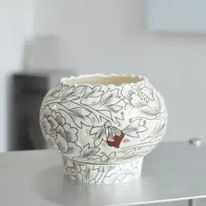 베하몰 화분 디자이노 선물용 난화분 13x13cm 볼단지 (WFKAYQJ)