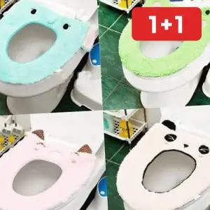 어린이 겨울용 변기커버 푹신한 동물 보온 변기시트 벨크로  1+1