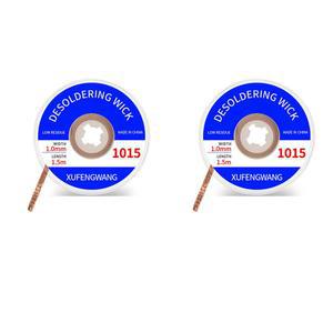 플럭스 슈퍼 5피트 길이 1mm 폭 탈연 윅 브레이드 제거 도구 솔더 어리버리 2피스 노클린 납땜 와이어 롤 및 분해 전기 부품