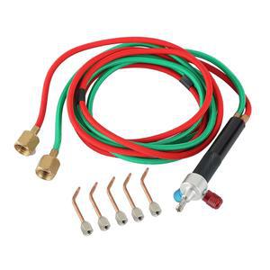 FLKQC 주얼리 마이크로 미니 소형 토치 용접 납땜 건 횃불 키트, 산소 실린더, 호스용 팁 5개 포함 - 주얼리용 아세틸렌