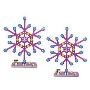 보거타임 납땜 연습 키트 학교 및 가정 교육용 눈송이 모양 LED 프로젝트 전자, 가족 친구를 위한 이상적인 선물, 2팩, 2팩