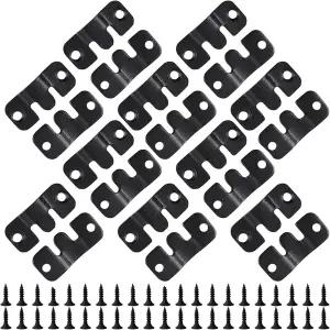 HOUYITOU 20PCS 1.69 x 0.75 인치 블랙 플러시 마운트 브래킷 스테인리스 스틸 인터록 걸이 버클 Z 클립