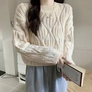(색상-사이즈 베이지-FREE)단가라니트 앙고라니트 여성겨울니트 캐주얼 여성카라니트 여성니트티