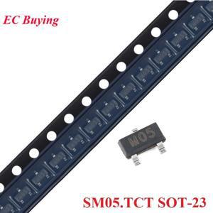 10pcs/1pc SM05.TCT SOT-23 SM05 5V TVS 과도 억제 다이오드 칩 IC 컨트롤러  원본
