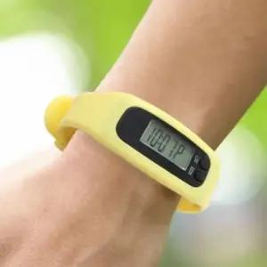 실리콘 깔끔한만보기 시계(옐로우) 손목만보기