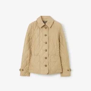 퀼팅 자켓 슬림핏 체크 안감 여성 24FW 베이지 80498681