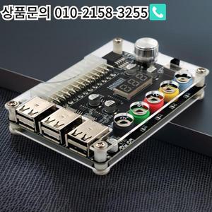 24 핀 ATX 전원 공급 장치 브레이크 아웃 보드 조정 한 노브 어댑터 커넥터 모듈 6 포트 USB 2.0