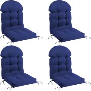 펀베리 파티오 의자 쿠션 세트 4개 두꺼운 편안한 쿠션으로 로커 논 슬립 페이드 쉴드 방수 하이백 타이