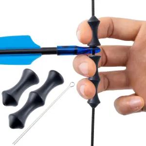 VARMDUCKE 활시위 핑거 가드 양궁 세이버 장궁 및 리커브 활을 위한 실리콘 활 보호 액세서리(1세트