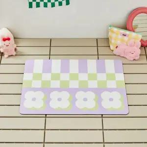 모던하우스 버터샵 물기쏙 클로버 체커보드 규조토 발매트 퍼플