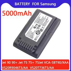 삼성 진공 청소기 21.6V 5000mAh 리튬 이온 배터리 제트 75 애완 무선 스틱 VCA-SBT90/XAA