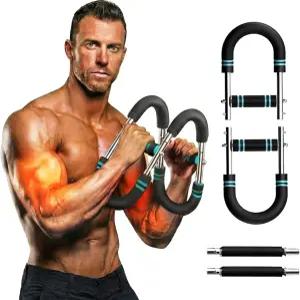 가슴 이두근 및 팔뚝을 위한 조절 가능한 트위스터 팔 트레이너 - 12레벨 저항 운동기 바(40-130파운드)