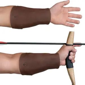 발할라 기어 양궁 팔 보호대 팔뚝 조절 가능한 스트랩 궁수 필수품 사격 연습 라핑 풀 그레인 가죽