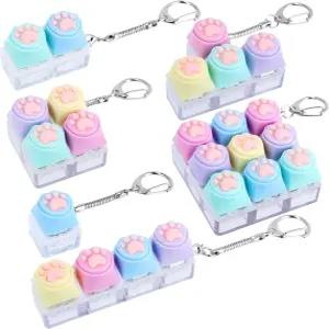 THLUSDY 6PCS 키보드 피젯 장난감 귀여운 열쇠고리 클리커 성인 청소년을 위한 일 공부 여행 이상적인