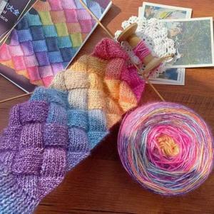 50g/볼 그라데이션 컬러풀 핸드 니트 울 모헤어 혼방 실 겨울  라인 레이스 DIY  재봉 액세서리