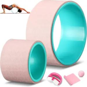 허리 및 스트레칭을 위한 깊은 조직 마사지 폼 롤러용 Arrowbash 5팩 요가 휠 세트 백 스트레처 트리거