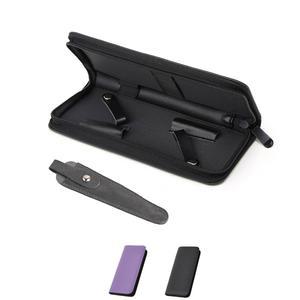 편리한 보관 및 보호를 위한 지퍼와 가죽 커버가 있는 레이크 오브 파이어 가위 케이스(블랙 그레이)