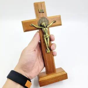 [하프클럽/]탁상형황동십자가 예수상탁상장식 황동종교소품 예수상 십자식