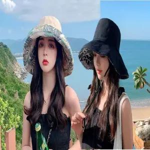 여자 여름 휴양지 양면 챙 넓은 버킷햇 벙거지 모자