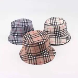 사계절 체크 여름 봄 버킷햇 가을 겨울 면 벙거지 모자 벙거지 여름