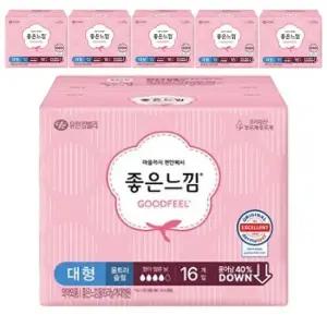 좋은느낌 울트라슬림 날개형 대형 16입x6개 좋은느낌대형 울트라슬림날개대형 울트라대형 좋은느낌 날개대