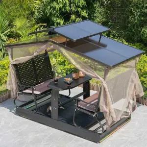 야외그네의자 테이블 세트 체어 타입 정원 원두막 카페 마당