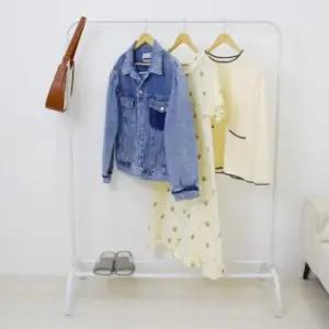 조립식 선반형 스탠드 행거 기본형 철제 옷걸이 1단 (WFKBOPC)