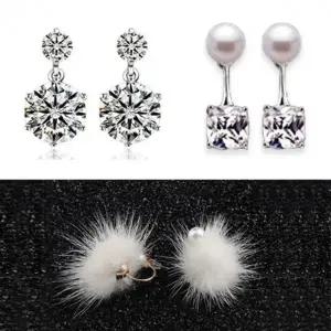 겨울폼폼귀걸이 드롭Q귀걸이 진주귀걸이 3종OC