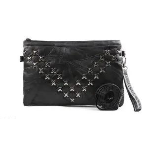 파우치백 클러치백 가죽 빈티지 별 가방 LM812블랙