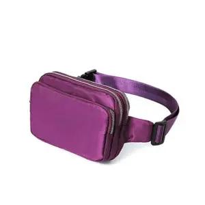 남자 무지 심플 단체 가방 힙색 크로스백 퍼플