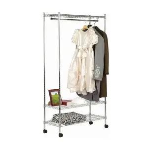 고품질 3단행거옷걸이 수납공간 원룸 스틸선반 3단 견고한 화장실 (WFKBK7O)