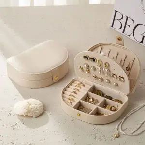 [하프클럽/]인조가죽 액세서리 보관함 귀걸이 반지 수납 케이스 여행 생활