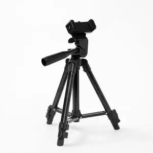 [셀러에이드]카메라 스마트폰 3단 삼각대 DSLR 폰거치대 블랙
