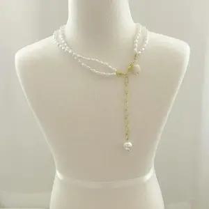 고품질 진주 레이어드 목걸이 여성 패션 악세사리 스타일링 (WFKBOQ0)