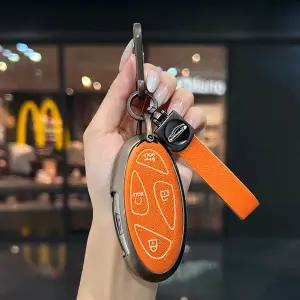 합금  가죽 자동차 키 케이스 키 커버 쉘 포브 거치대 현대 아이오닉 6 뉴 그랑프리 GN7 코나 SX2 용 자동