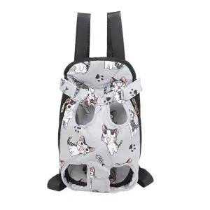 고양이 일러스트 앞가슴 멀티 백팩 강아지 반려동물 이동가방
