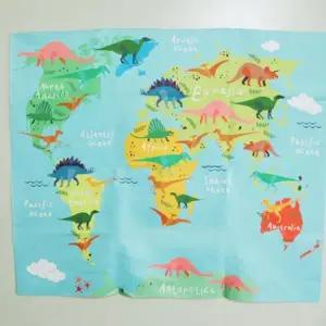 [하프클럽/]세계지도 인테리어천 벽걸이 공룡 장식 창문 가리개