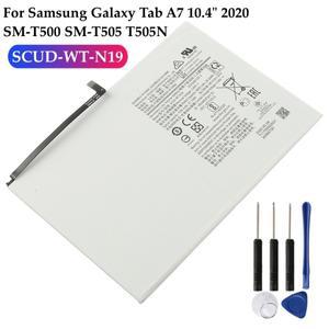 [2개입]삼성 갤럭시 탭 A7 용 SCUD-WT-N19 배터리 10.4 인치 2020 SM-T500 교체 수리 부품 태블릿