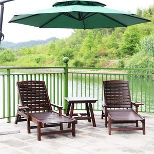 원목 선베드 테이블 야외 정원피크닉 호텔 탄화 야외용 소파 일체형 방수 야외테이블 심플