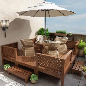 조립식 야외 평상 데크 베란다평상 거실테이블 간이 사각 실외 정원 식탁 스 야외테이블