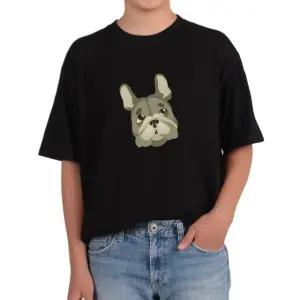 반팔티 강아지 불독 프렌치독 얼굴 다양한색상 전사이즈 (WFKC7UQ)