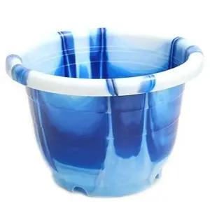 꽃무늬 플라스틱원형화분 꽃무늬플라스틱단지 원형 플라스틱화분 (WFKBZI6)