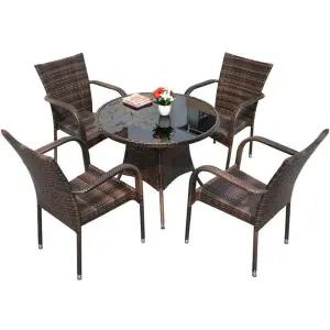 야외 라운지 카페 라탄 6인용 세트 탁자 의자 테이블
