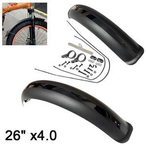 블랙 자전거 펜더 팻 타이어 머드 가드 세트 26인치 x 4.0 머드가드 접이식 스노우 전기 BMX MTB 사이클링
